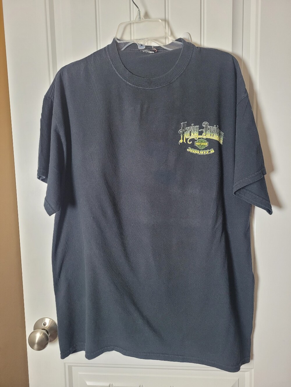Harley-Davidson Vintage  Black Short-Sleeve Tee with Yellow Logo Jamaica.